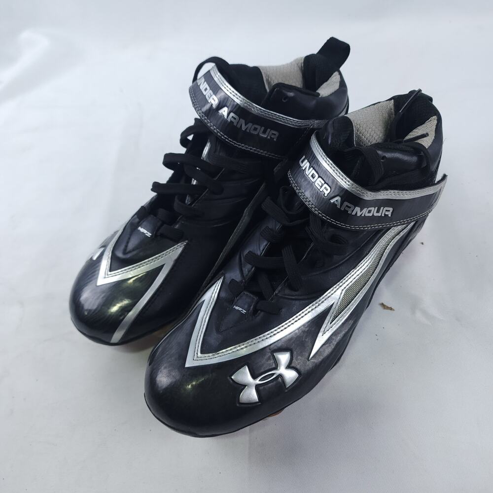 Under Armour Black Football Cleats Shoes Men Left 9.5 Right 10 (1208559) - Picture 10 of 12
